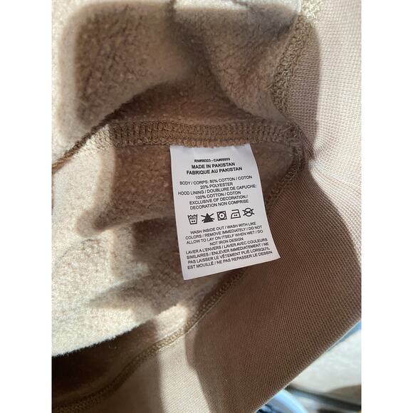 Nike Hoodie Mens Large Brown Tan Pullover Swoosh Embroidered Logo Sweatshirt - Picture 6 of 6